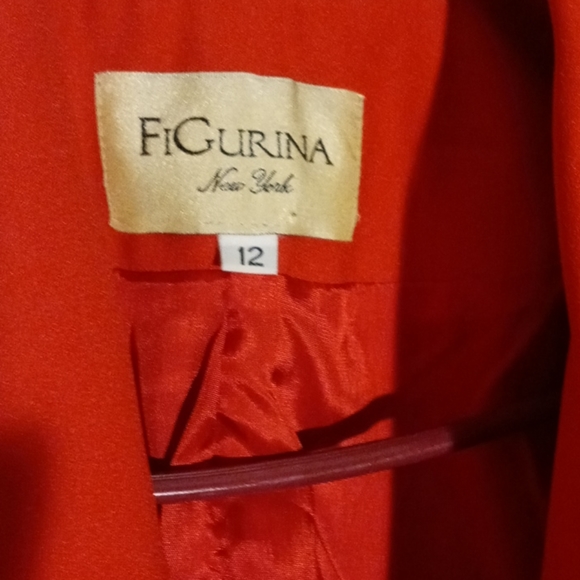 Rare Figurina Women's Size 12 Red NY Skirt Suit - Picture 2 of 8